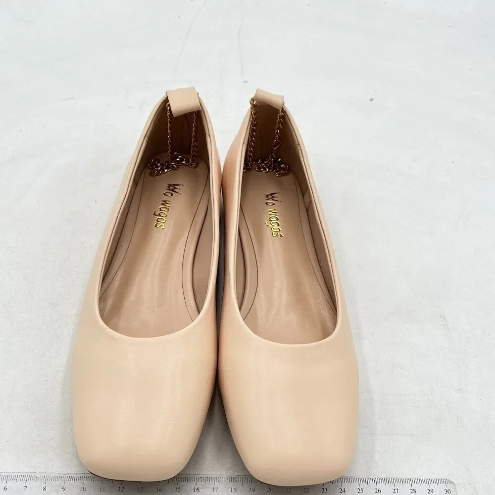 Women's Pale Pink Ankle Chain Flats